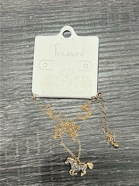 Gold Horse Charm Necklace by Treasure - Women's Necklace